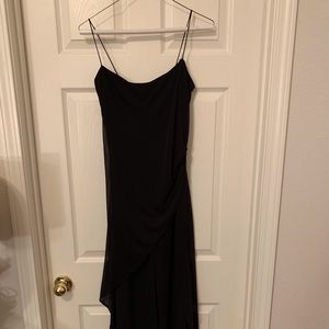 Cache Black One Piece Romper; Satin, Chiffon